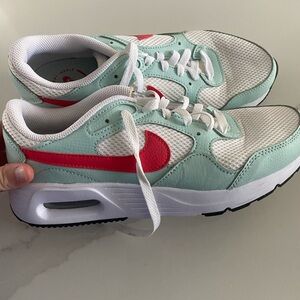 Nike Air Max Mint Green and Red Sneakers
